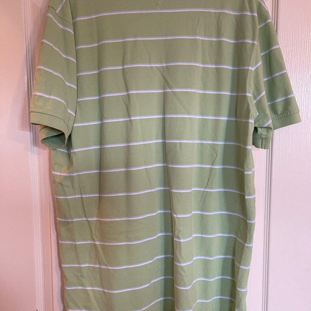 Tommy Hilfiger Men’s Lime Green Striped Classic Pique Polo Shirt XL - Picture 6 of 10